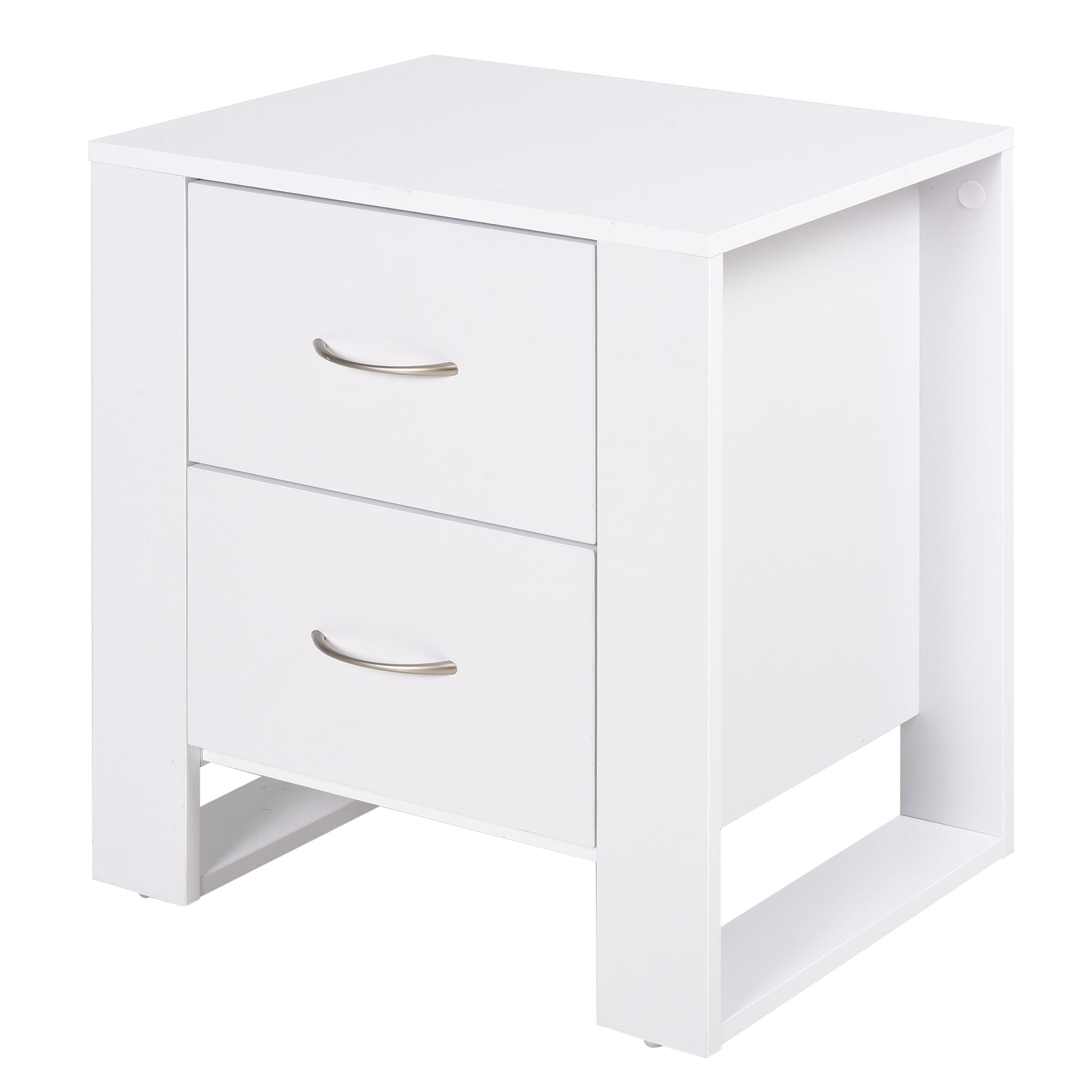 Mesa de Cabeceira com 2 Gavetas - 48x39x54cm - Branco