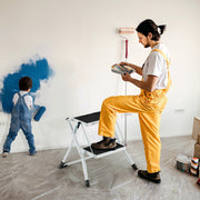 Escada Dobrável de 2 Degraus – 50 x 49 x 45 cm – Branco – Metal