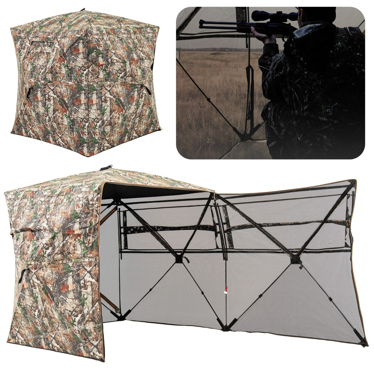 Escondite de Caça para 2-3 Pessoas – Camuflado – 360° – Dobrável