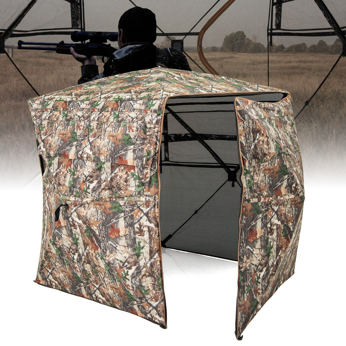 Escondite de Caça para 2-3 Pessoas – Camuflado – 360° – Dobrável