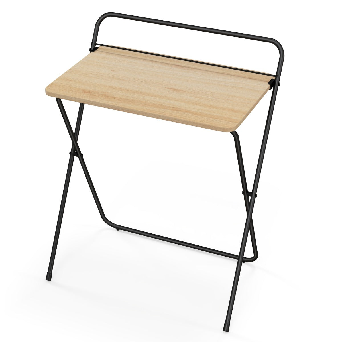 Escritório de Computador Dobrável 60 cm com Suporte para Tablet Escritório de Estudo Versátil para Escritório 64 x 43 x 80 cm Natural