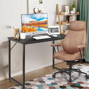 Escritório com Estrutura de Metal Resistente para PC Almofadas Ajustáveis Mesa Compacta para Escritório Estúdio 100 x 50 x 77 cm Preto