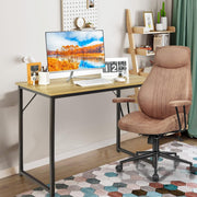 Escritório com Estrutura de Metal Resistente para PC Almofadas Ajustáveis Mesa Compacta para Escritório Estúdio 100 x 50 x 77 cm Natural