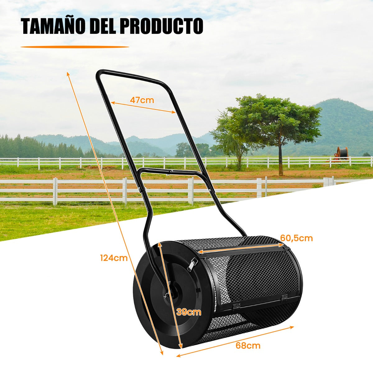 Esparcidor de Compostagem – 60,5 cm – Preto – Metal