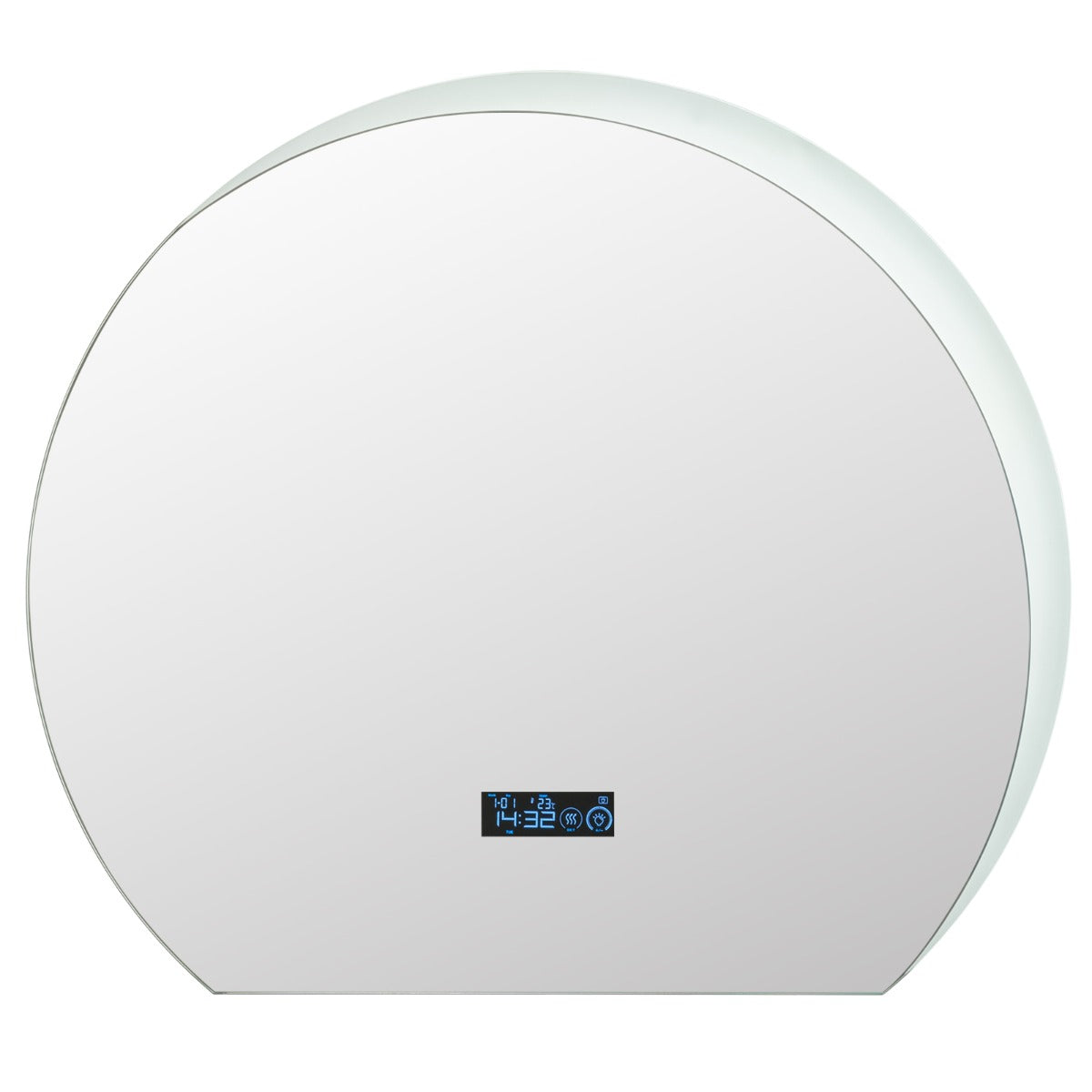 Espelho de Casa de Banho LED Regulável com 3 Cores Função de Memória Ecrã de Hora e Temperatura 53 x 60 cm Prateado
