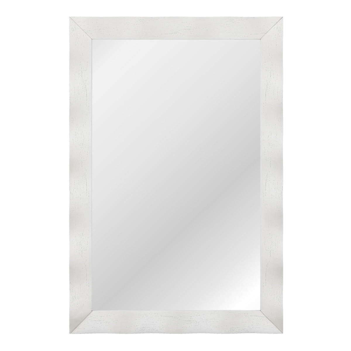 Espelho de Parede 106x71,5cm Estilo Rústico com Moldura de Madeira de Borracha Maciça Vertical e Horizontal para Casa de Banho Quarto Entrada Branco