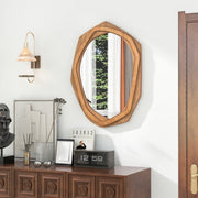 Espelho Decorativo com Moldura Irregular e Parafusos de Expansão Espelho de Parede para Sala de Jantar Casa de Banho e Sala De Estar 89,5 x 66 cm Branco