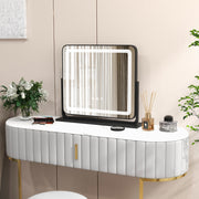 Espelho de Mesa Iluminado LED Giratório 360° com 3 Modos de Iluminação de Cor 56 x 12 x 48 cm Preto