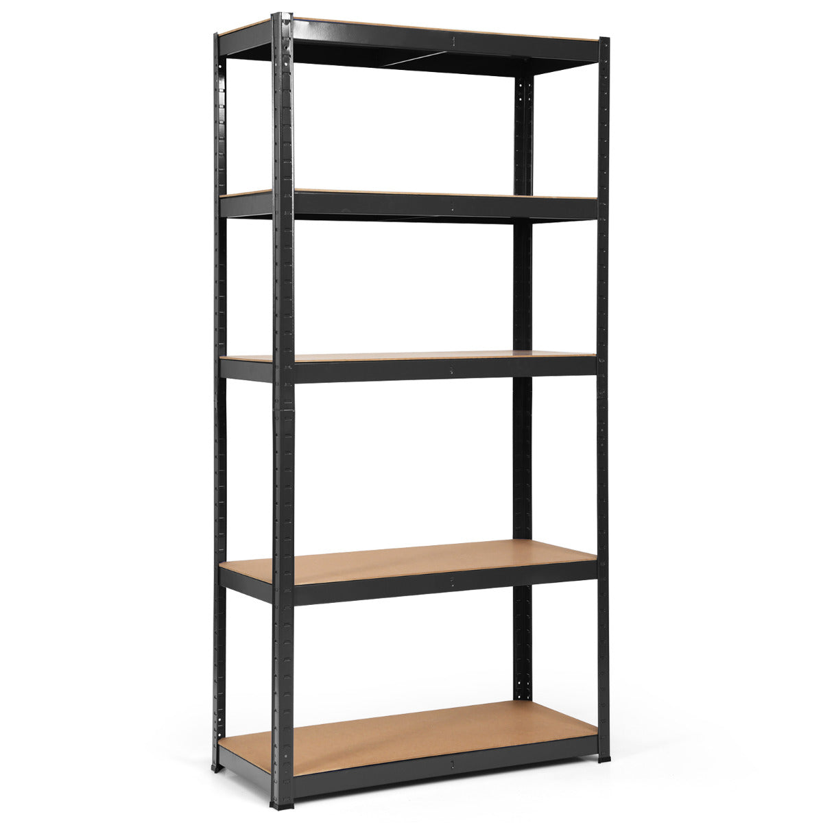 Estante de 5 Níveis com Prateleiras Reguláveis em Estrutura de Aço Resistente para Casa, Escritório, Quarto ou Garagem 90 x 40 x 180 cm Preto