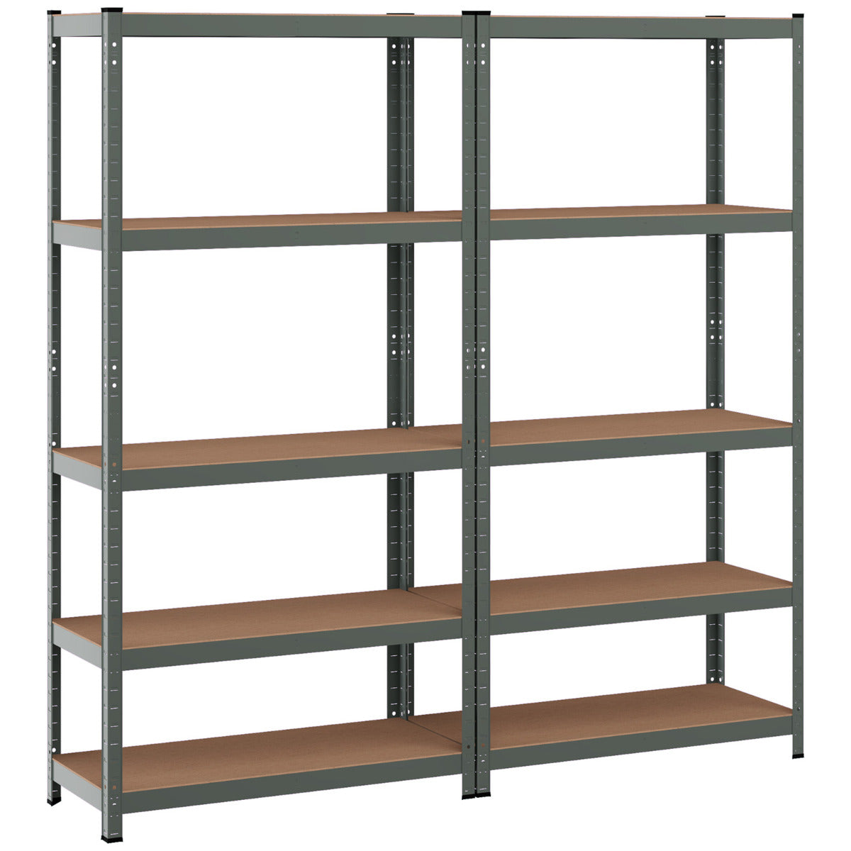 Estante de Arrumação 5 Prateleiras Suporta até 875 kg Altura Ajustável Estante de Aço para Garagem Oficina 90x40,5x180,5cm Cinza
