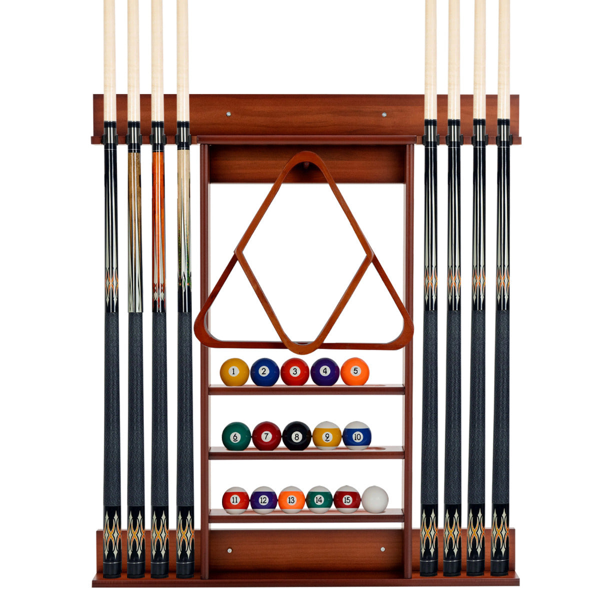 Estante de Bilhar de Madeira Maciça de Pinho – 79 x 8 x 91 cm – Castanho