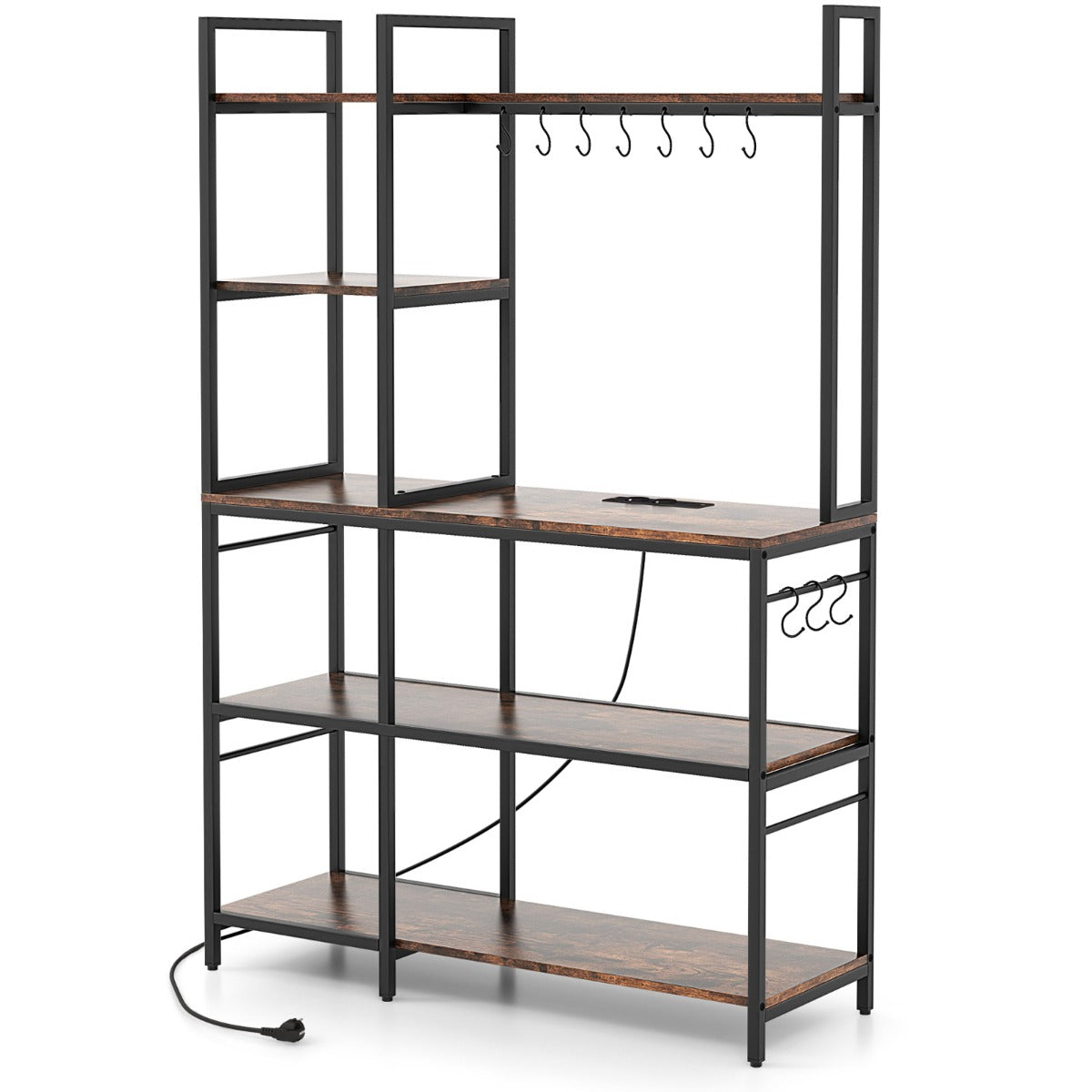 Estante de Armazenamento para Cozinha – 160 CM – Castanho – Metal