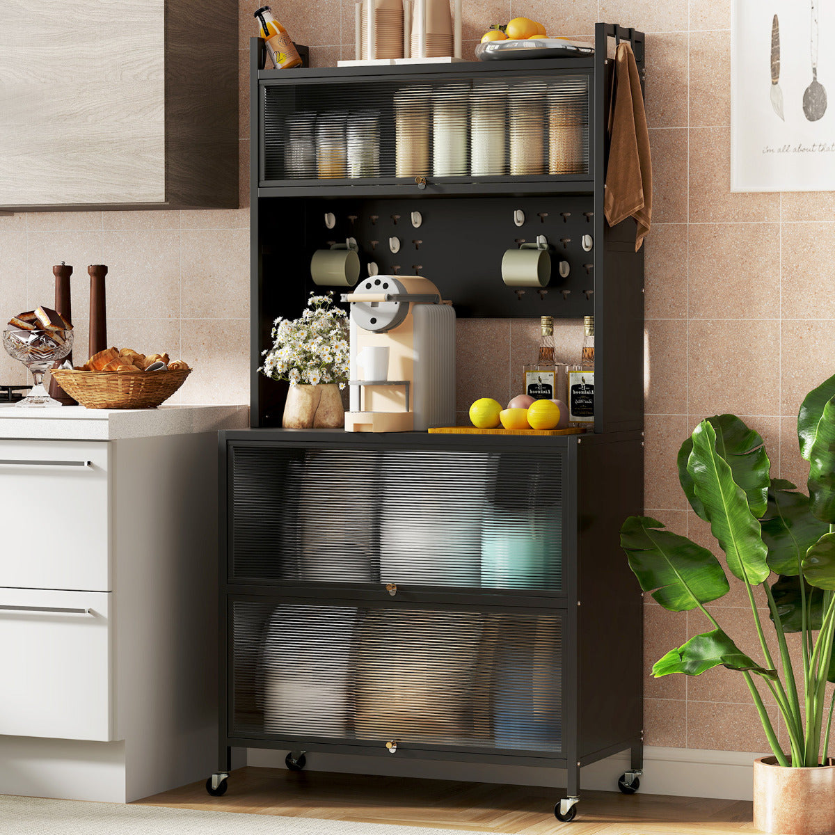 Estante de Cozinha – 5 Níveis – Preto – Metal