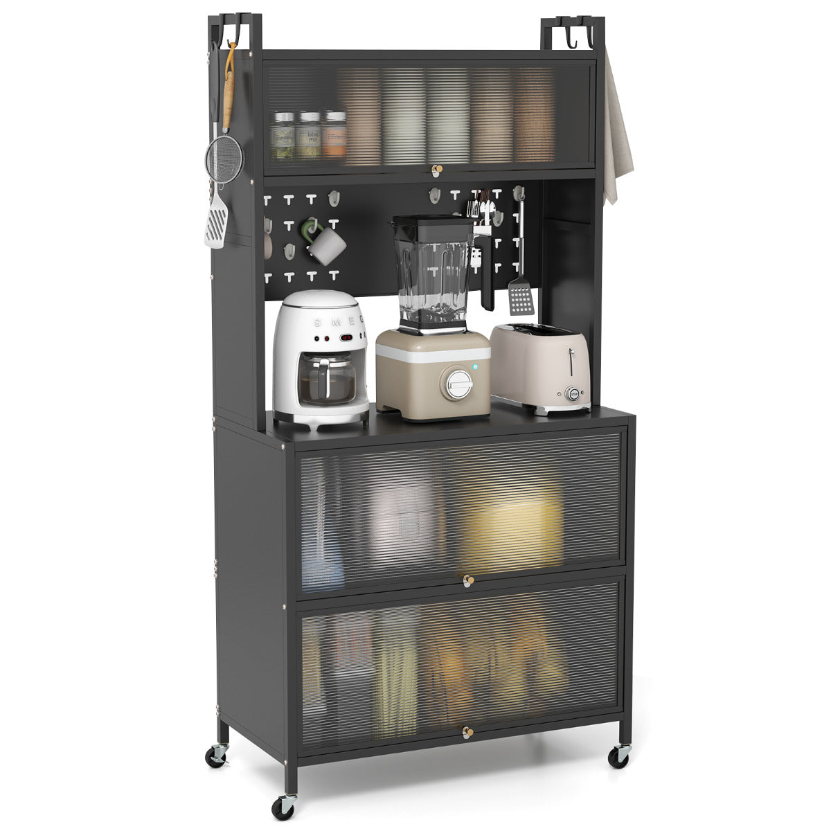 Estante de Cozinha – 5 Níveis – Preto – Metal