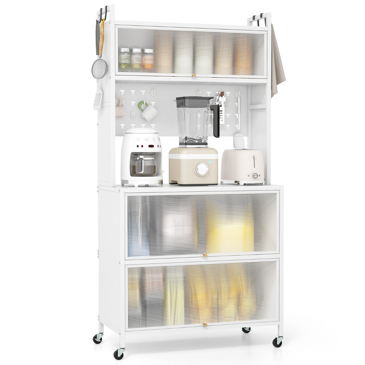 Estante de Cozinha de 5 Níveis – Branco – Metal
