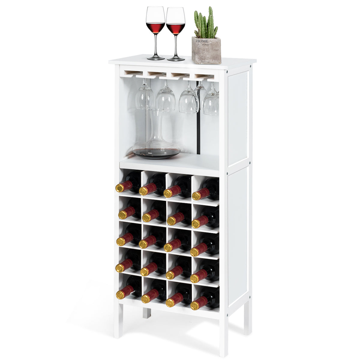 Garrafeira – 24,5 x 42 x 96 cm – Branco – Madeira de Pinho