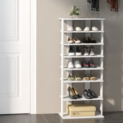 Estante Vertical de Sapatos de 7 Níveis Torre de Armazenamento Sapateira Múltiplas Camadas Painel Removível 47 x 25,5 x 110 cm Branco