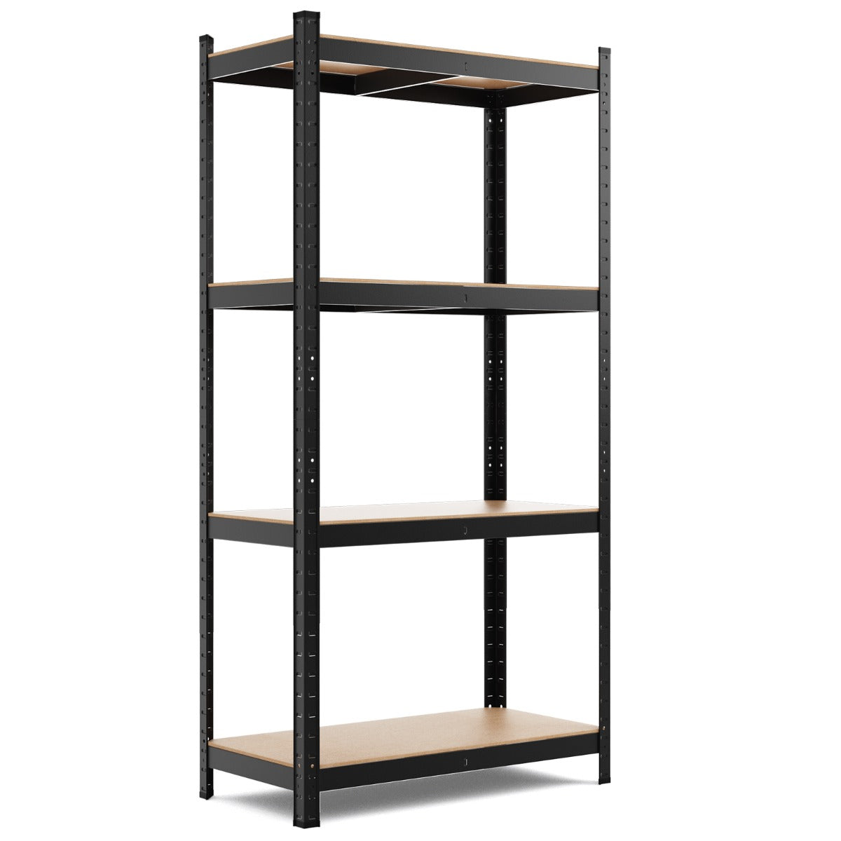 Estante de Armazenamento para Garagem em Ferro e MDF com 4 Prateleiras Estante Pesada 80x40x160cm Preto