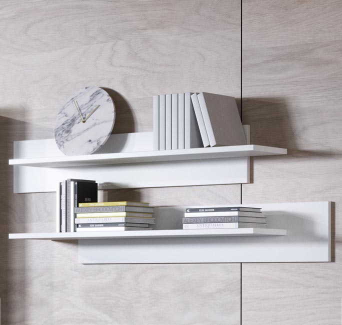 Conjunto de dois estantes modelo Leiko em branco