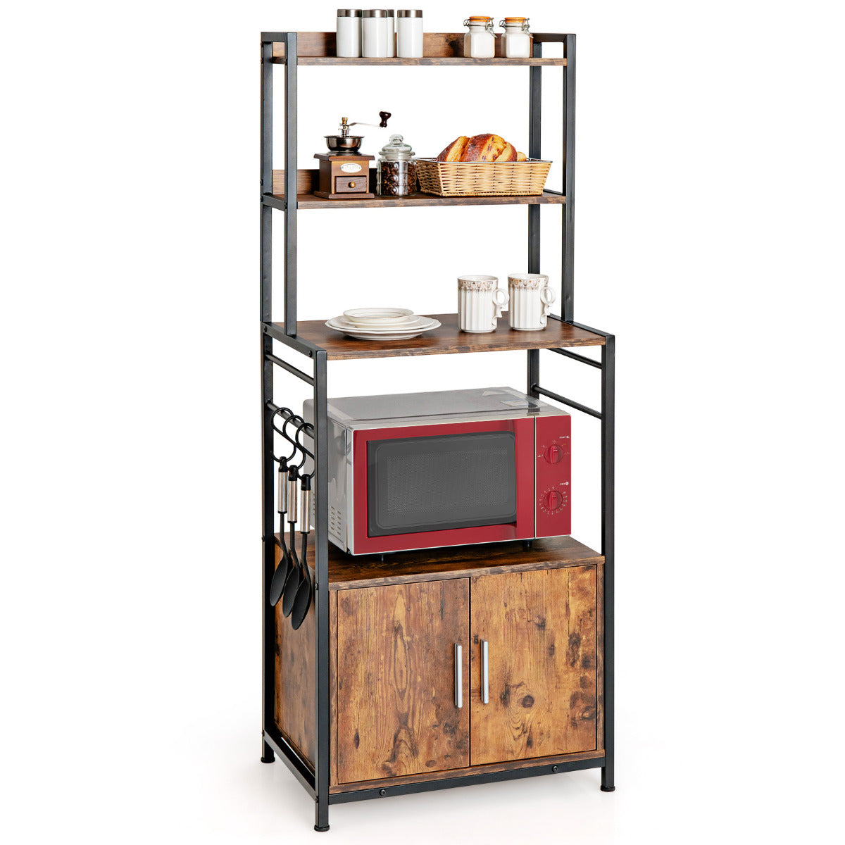 Estante para Cozinha – 60 x 40 x 150 cm – Castanho – Aglomerado e Ferro