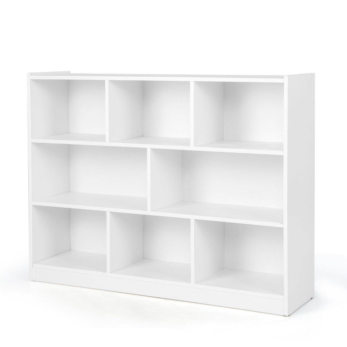 Estantería Aberta de 3 Níveis Armário de Exibição de Estantes de Armazenamento de 8 Cubos 122 x 32 x 93 cm Branco