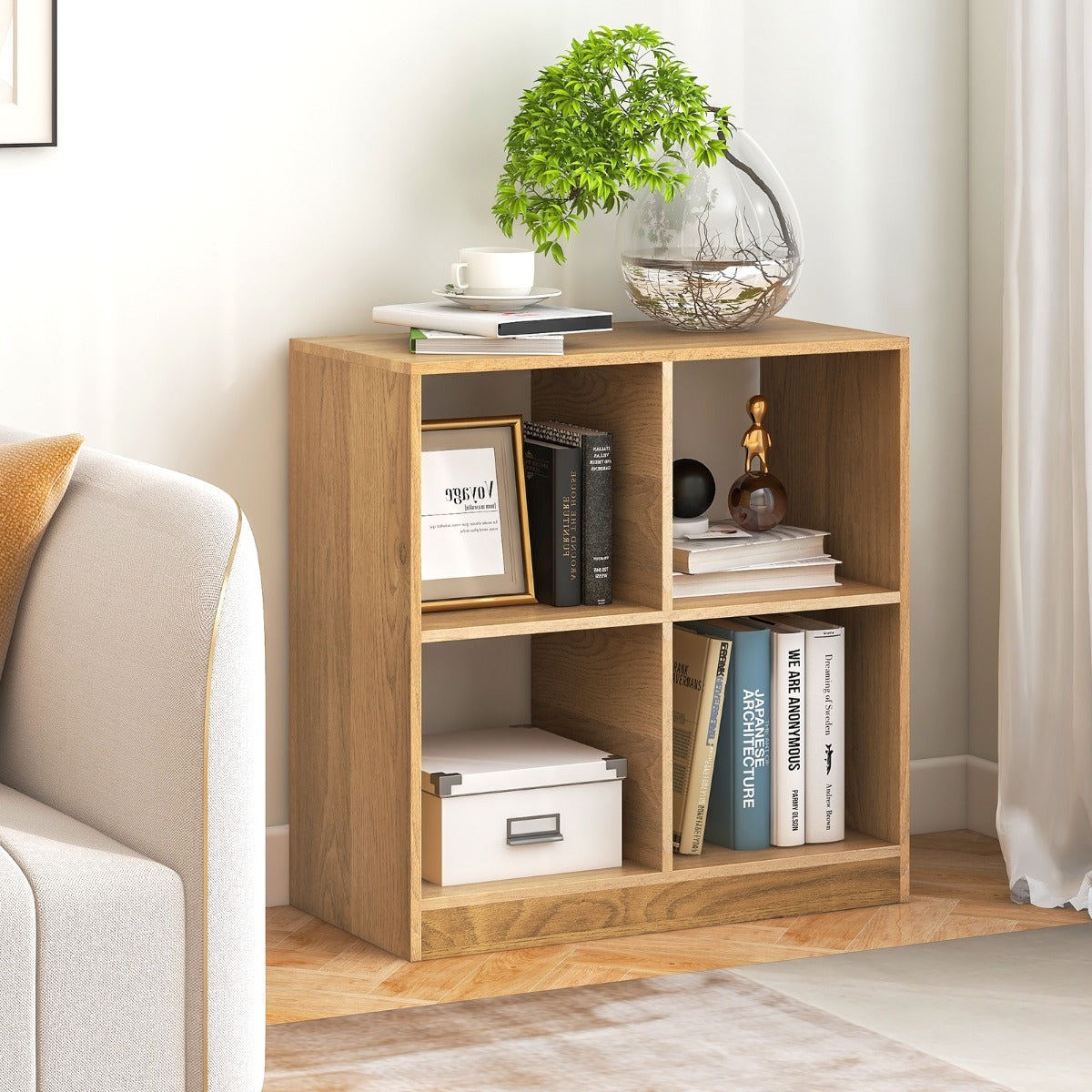 Estante com 4 Cubos – 73 x 33 x 73 cm – Natural