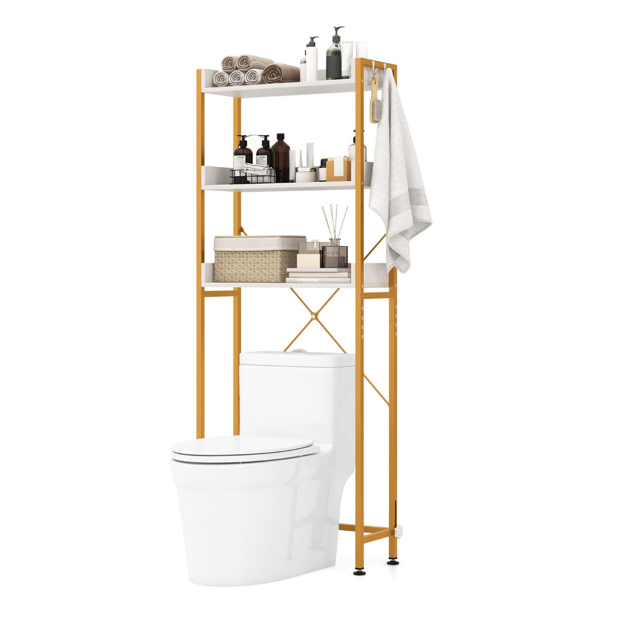 Estante de Armazenamento sobre Sanita – 63 x 24 x 164 cm – Branco – Metal