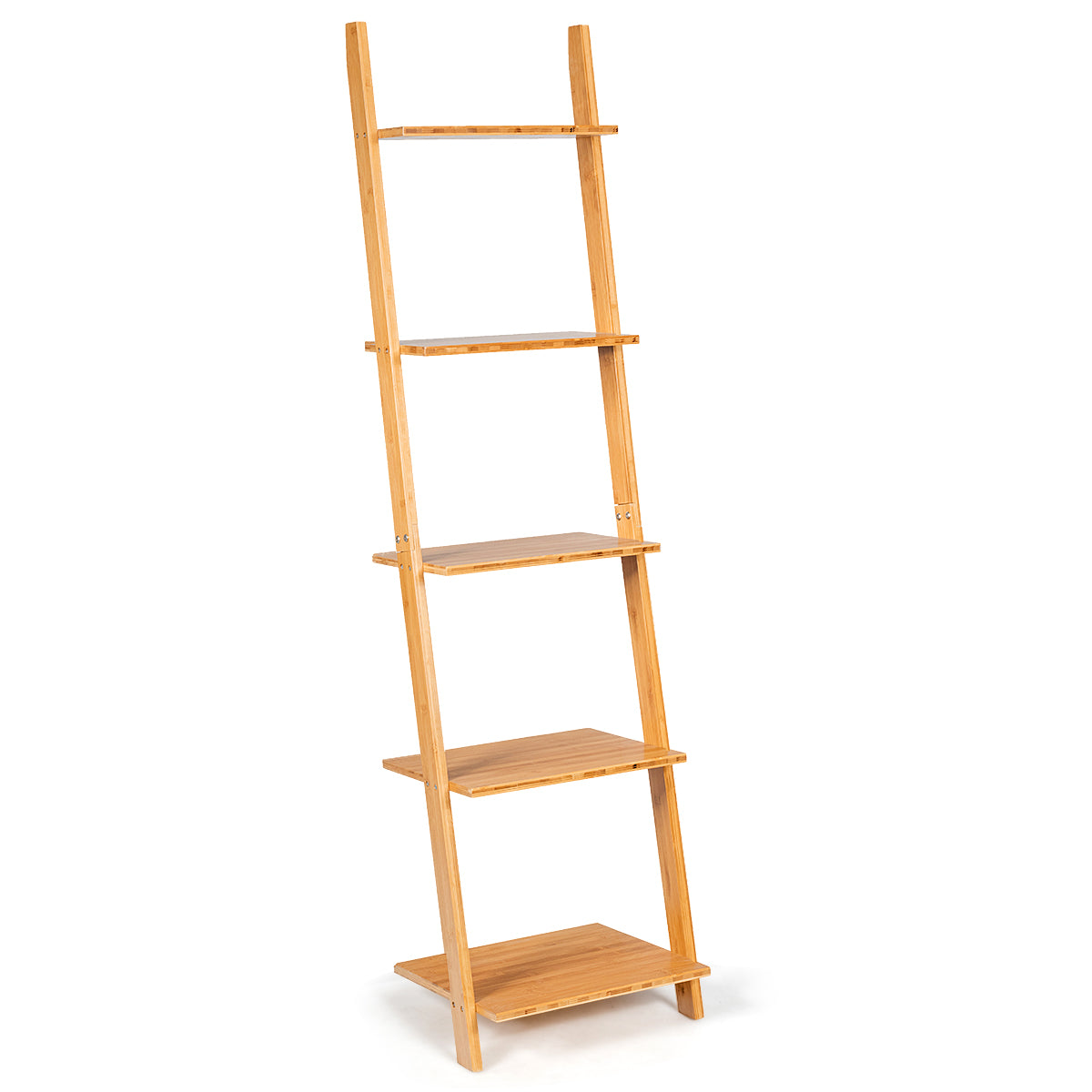 Estantería de Escalera 5 Niveles de Bambú para Salón/Cocina/Oficina