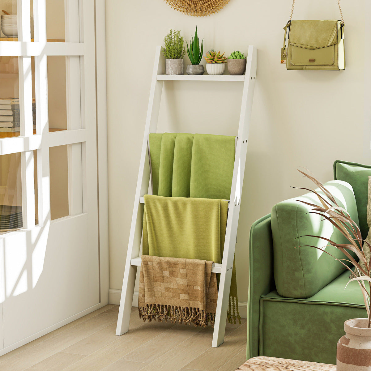 Estante Escada de 4 Níveis para Exibição e Armazenamento - Suporta 50 KG por Nível - Branco