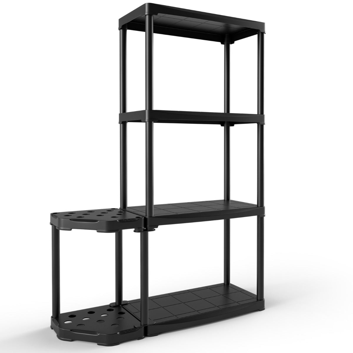Estantería de Garaje de 4 Niveles con Organizador de Herramientas Estante de Almacenamiento Abierto 89 x 30 x 133 cm Negro