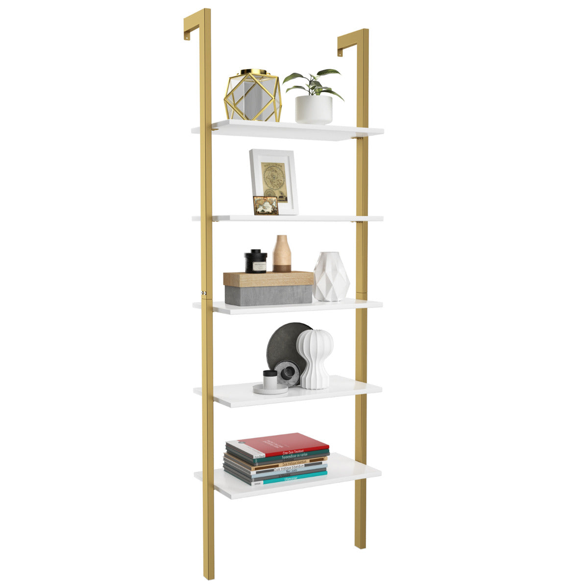 Estante de Parede 5 Níveis – 61 x 30 x 183 cm – Ouro – Ferro