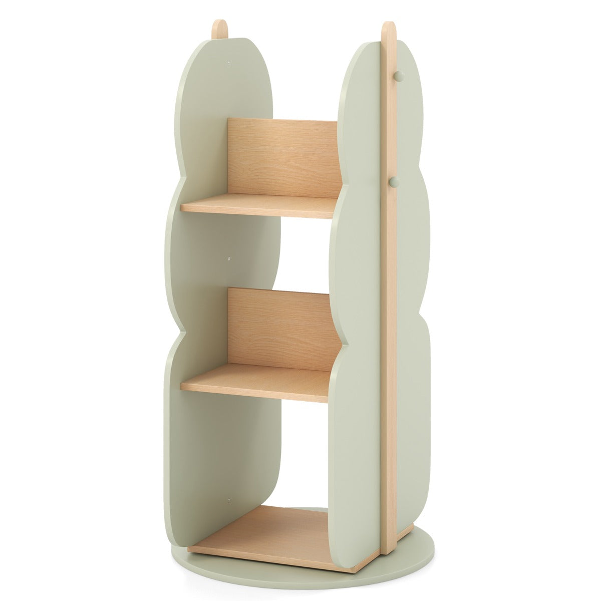 Estante Giratória para Crianças – 5 Prateleiras – Verde – Material Seguro