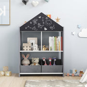 Estante Infantil em Forma de Casa – 90 cm – Cinzento – Madeira