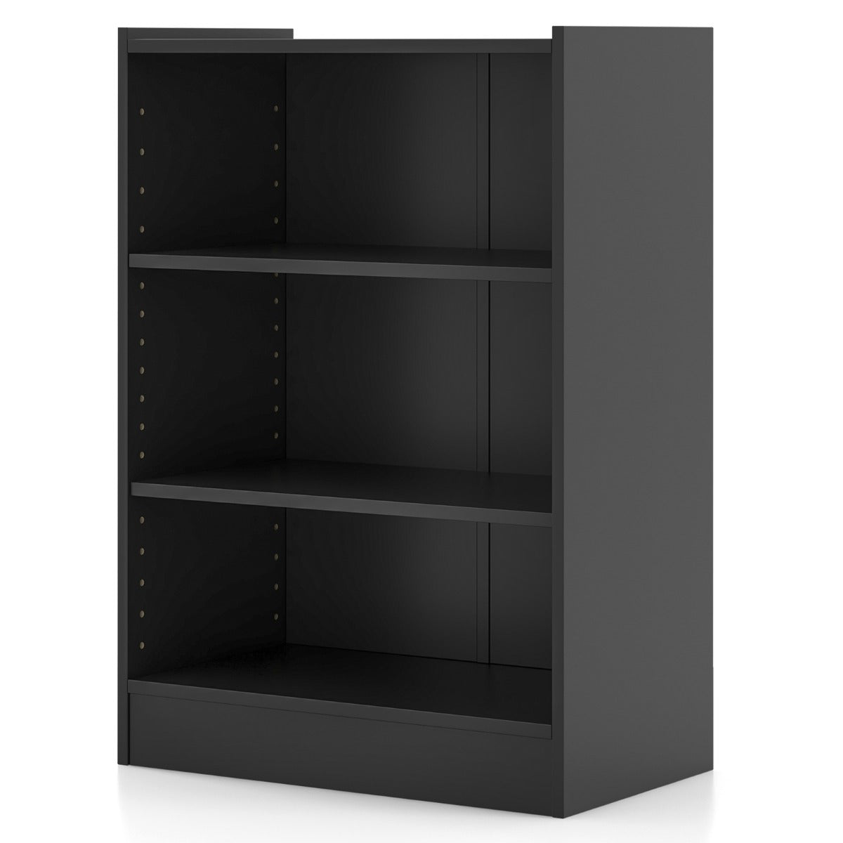 Estantería de 3 Niveles Ajustables con Dispositivo Antivuelco - Negro
