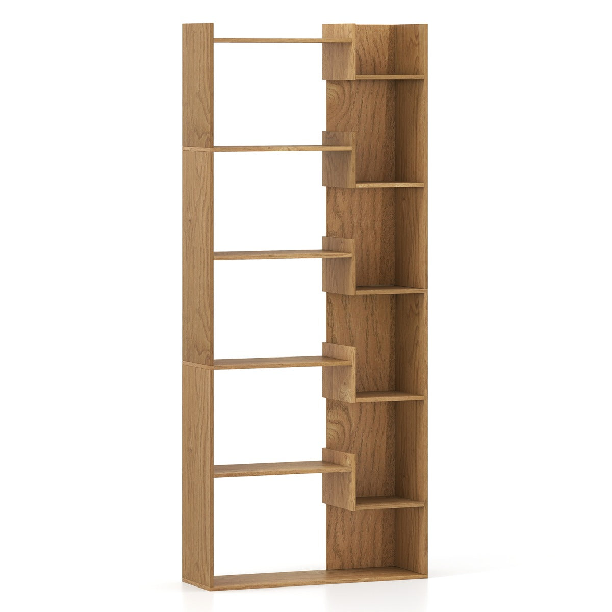 Estante de 6 Níveis em Madeira para Livros 11 Prateleiras 69 x 22 x 163 cm Natural