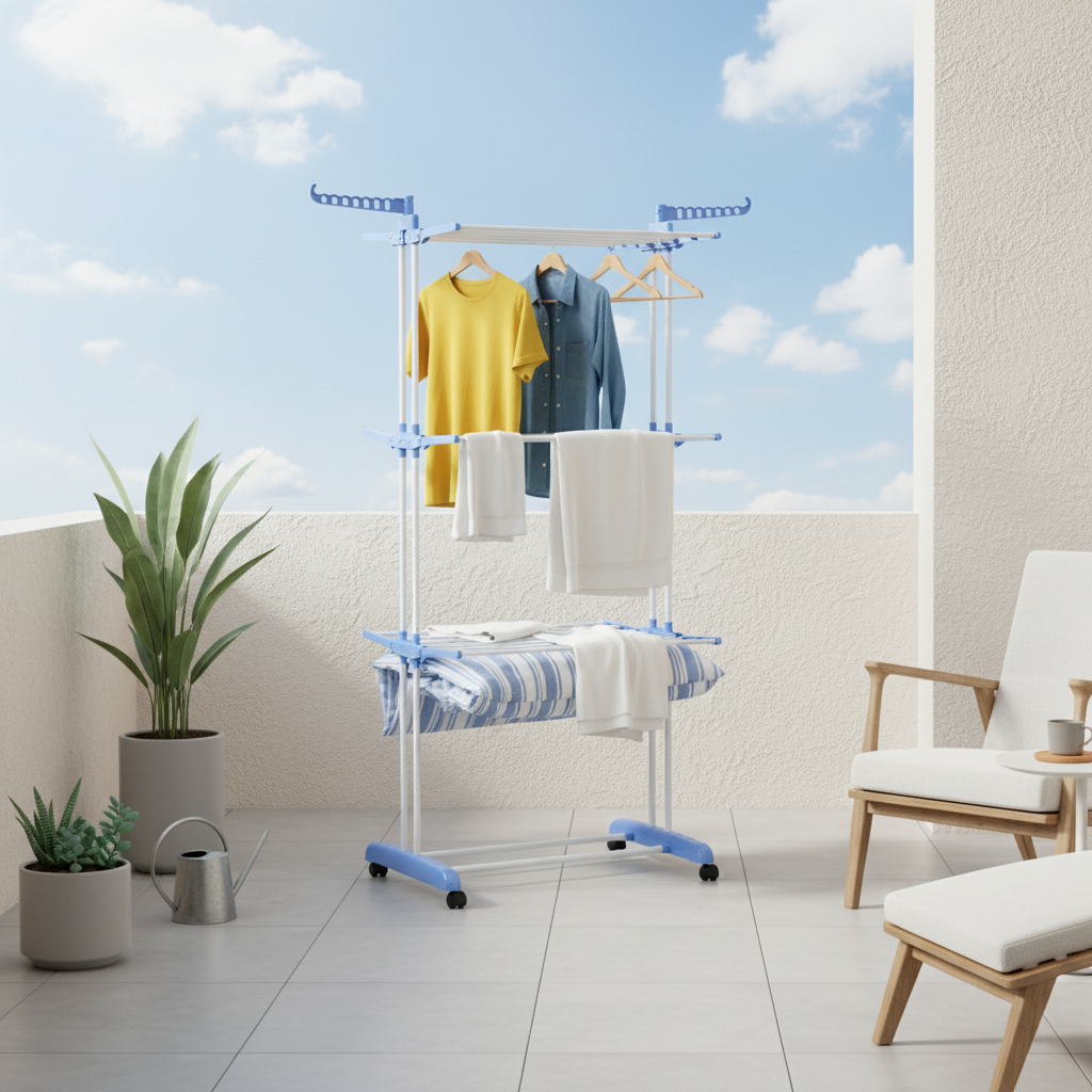 Estendal multi-níveis em varanda moderna