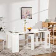 Mesa de Jantar Extensível – 180x85x75 cm – Branco – Madeira de Melamina e Aço