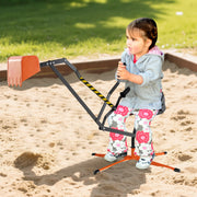 Excavadora de Areia para Crianças com Controlos de 2 Mãos e Pá Flexível Assento Giratório 360° e Encosto 123 x 62 x 62 cm Laranja