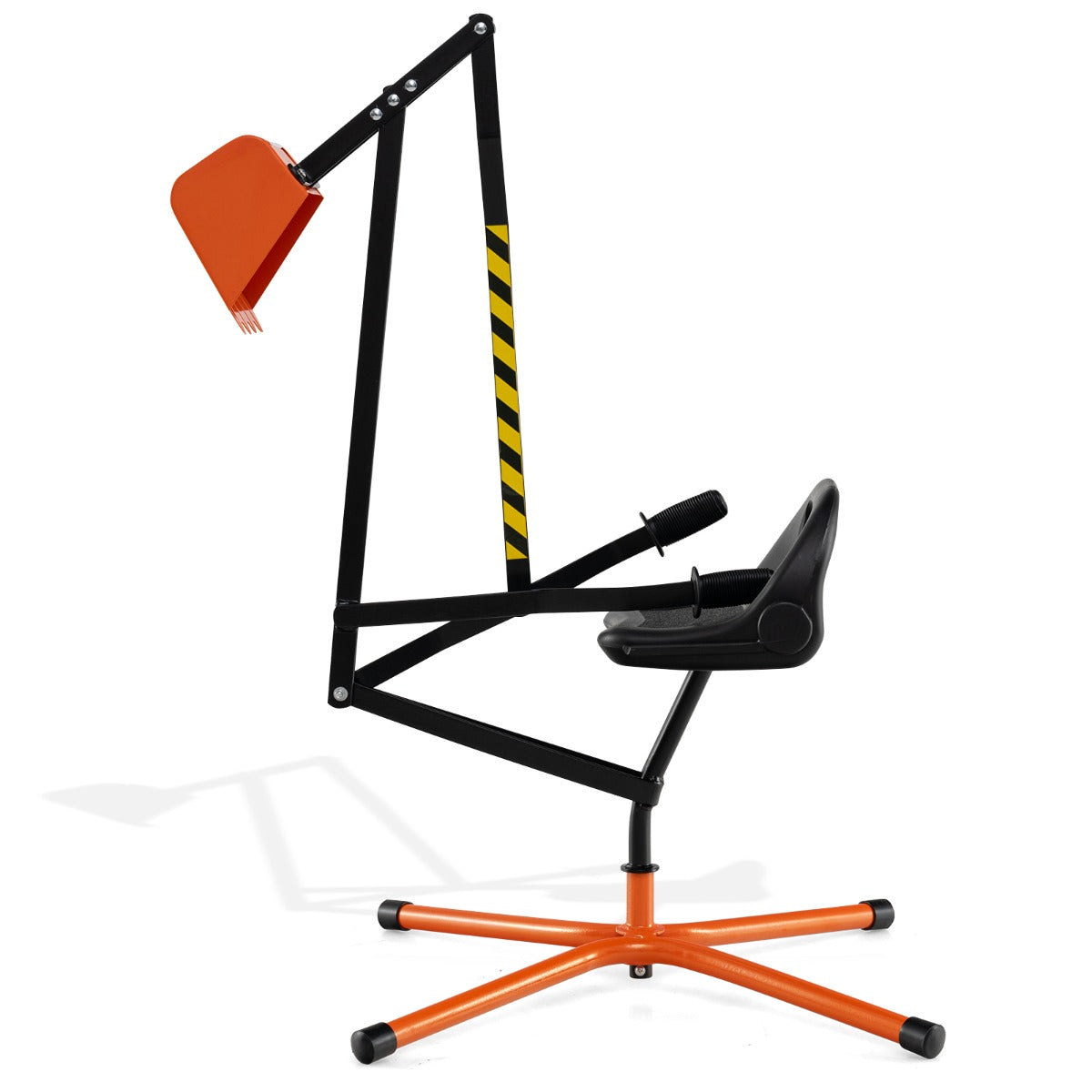 Excavadora de Areia para Crianças com Controlos de 2 Mãos e Pá Flexível Assento Giratório 360° e Encosto 123 x 62 x 62 cm Laranja