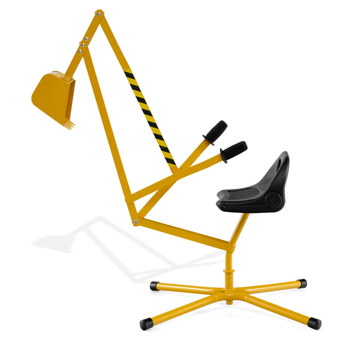 Excavadora de Areia para Crianças com Controlos de 2 Mãos e Pá Flexível Assento Giratório 360° e Encosto 123 x 62 x 62 cm Amarelo
