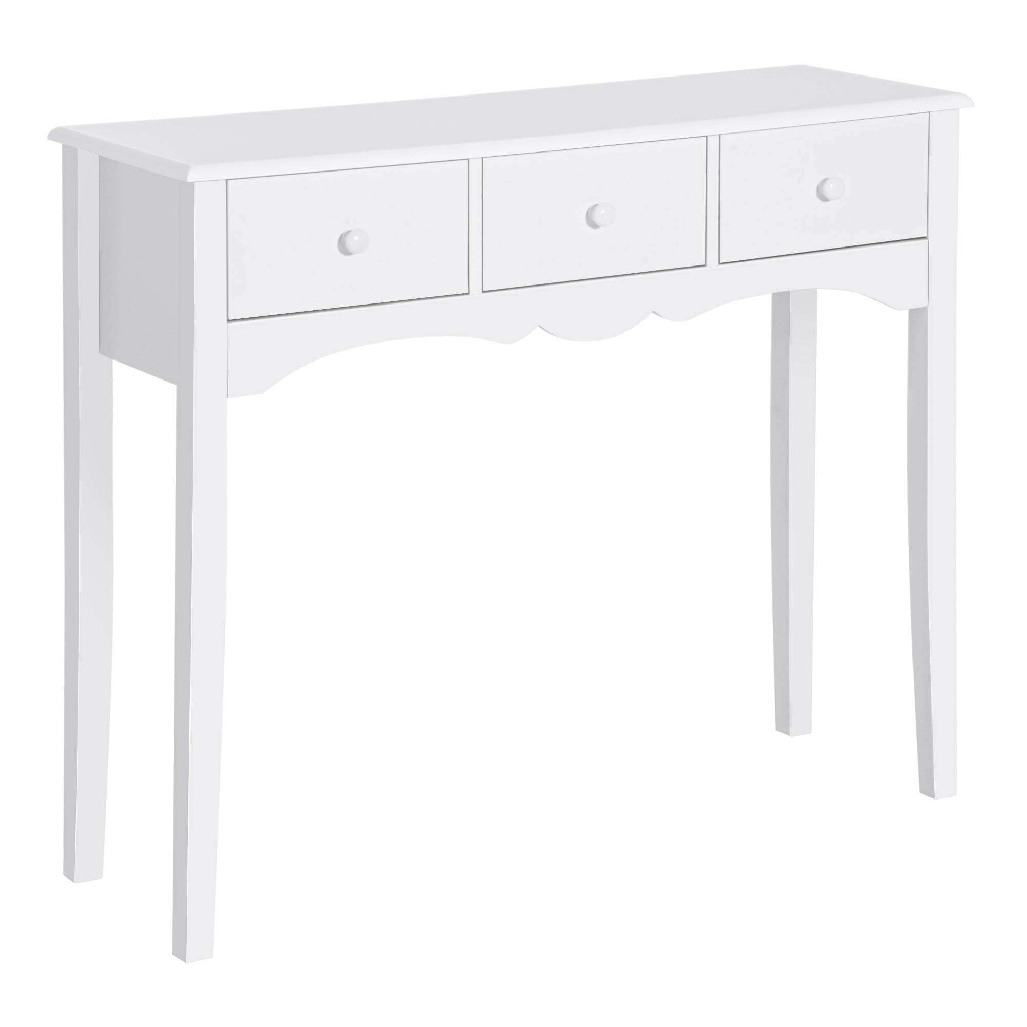 Mesa Consola Elegante com 3 Gavetas 100x32x85cm - Cor Branco