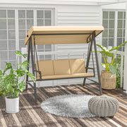 Baloiço de Jardim 3 Lugares Bege 200x125x175 cm