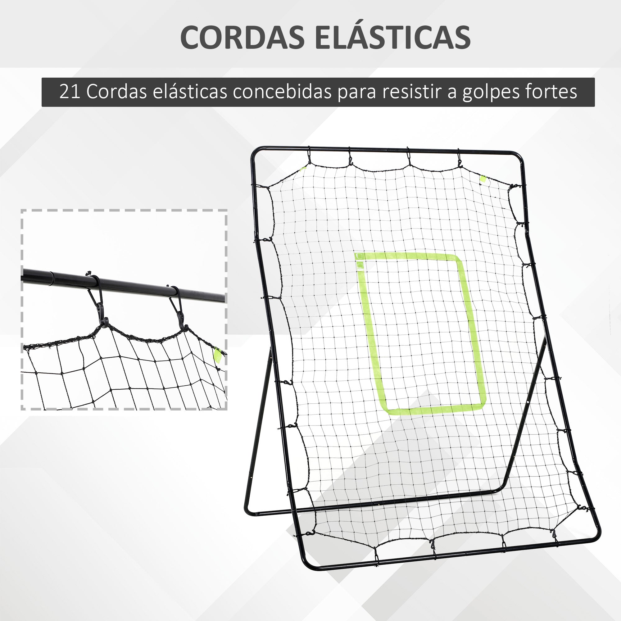 Rede de Treino de Beisebol e Softbol – 123x90x174 cm – Preto – Malha PE e metal