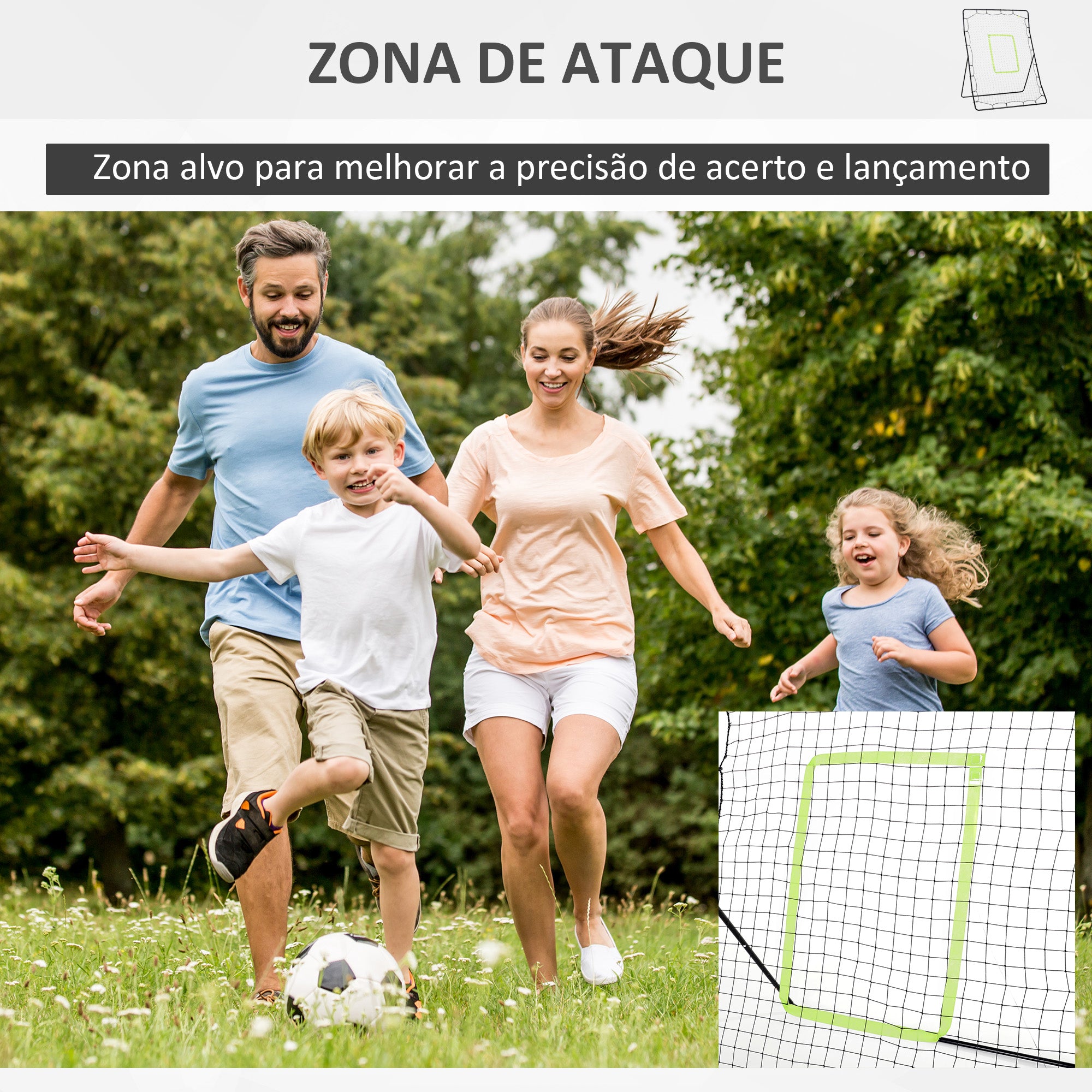 Rede de Treino de Beisebol e Softbol – 123x90x174 cm – Preto – Malha PE e metal