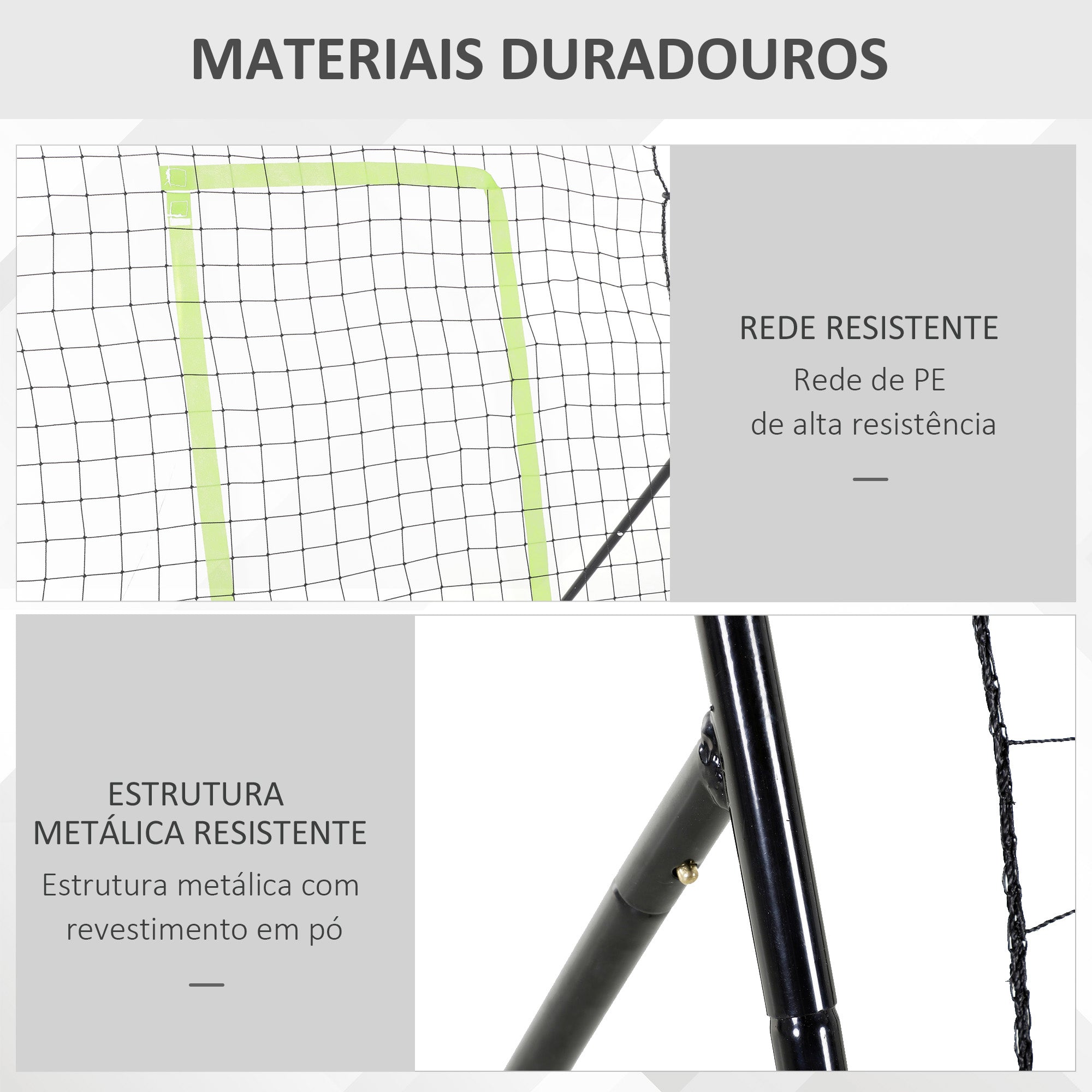 Rede de Treino de Beisebol e Softbol – 123x90x174 cm – Preto – Malha PE e metal