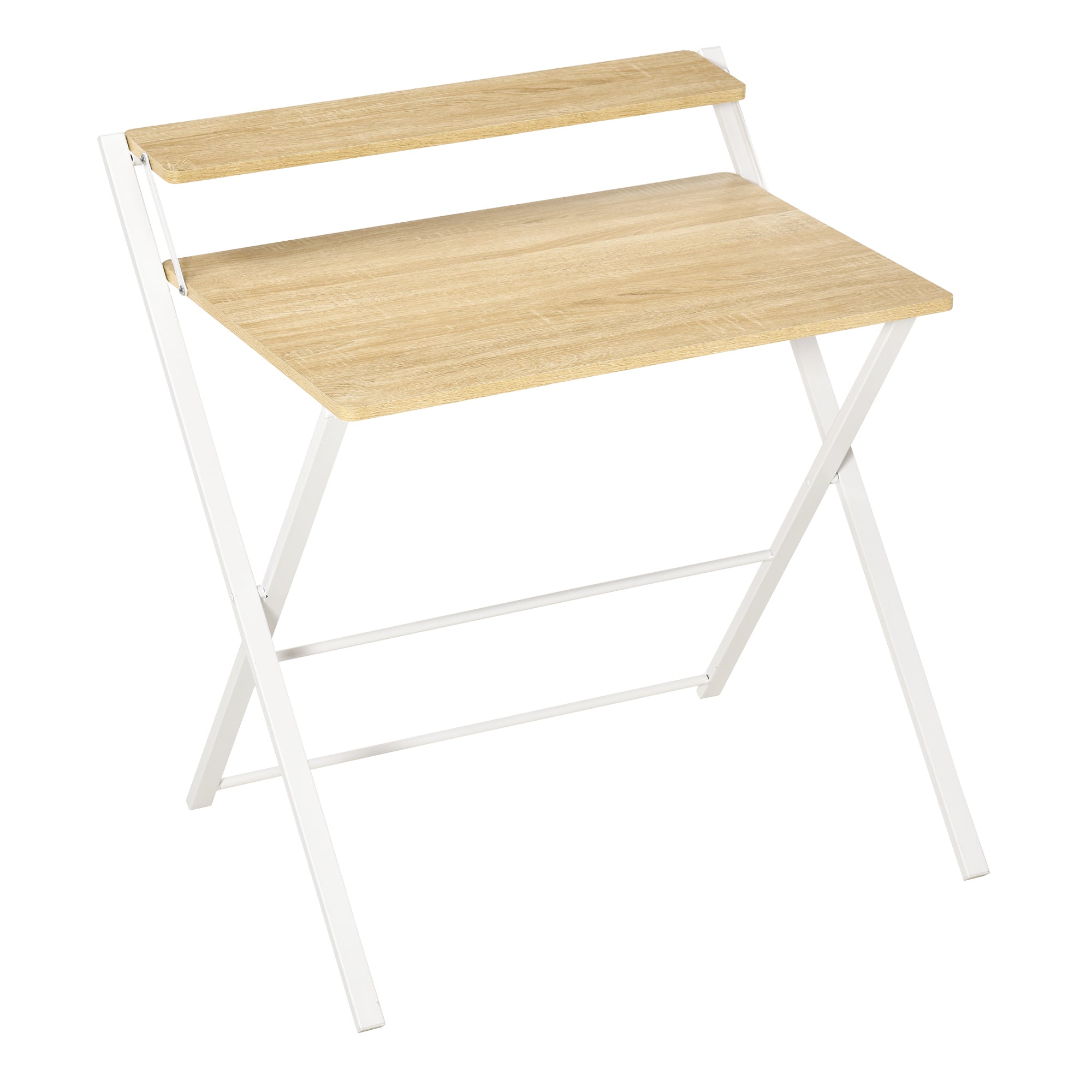 Secretária Dobrável 81,5x70x84 cm - Branco e Madeira