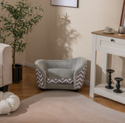 Sofá para Animais de Estimação Pequenos com Colchão Macio Capa Removível e Lavável com Capacidade de Carga de 50 kg 70 x 41 x 40 cm Cinzento e Branco