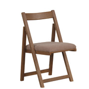 Conjunto de 2 Cadeiras Dobráveis em Madeira de Borracha Estofadas com Almofada - Nogueira