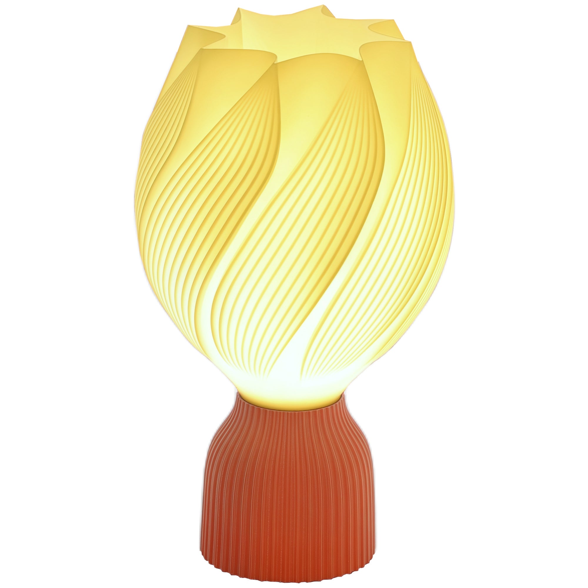 Candeeiro de Mesa Branco Ø16,5x28 cm - Impressão 3D de Pétalas - Luz Quente
