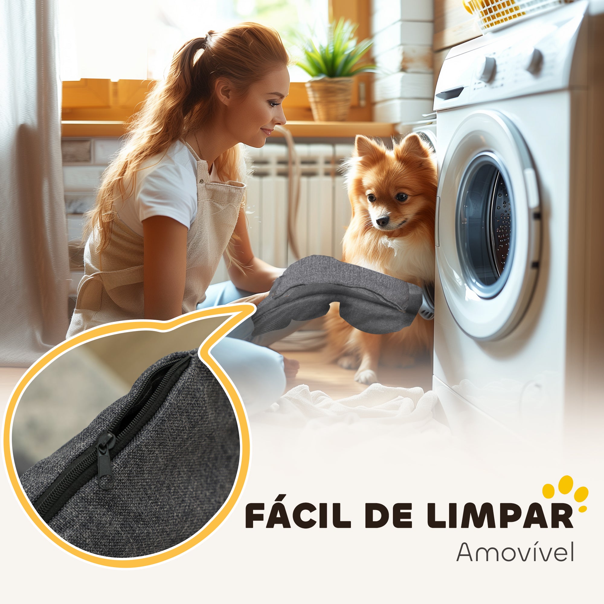 Cama para Cães Grandes com 2 Almofadas - 110x70x35 cm - Cinza